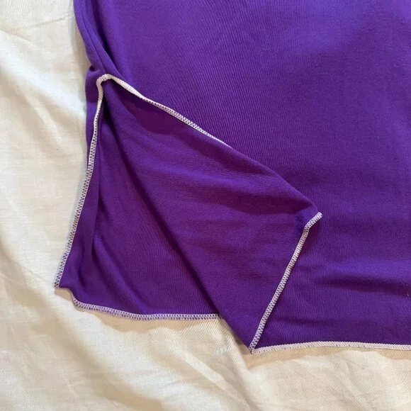 Vintage 80s Hawaiian Flavor Hawaii Nightie, Purple with White Trim - Picture 6 of 6